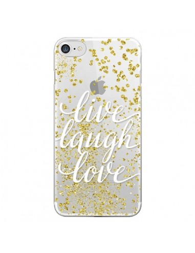 Coque iPhone 7/8 et SE 2020 Live, Laugh, Love, Vie, Ris, Aime Transparente - Sylvia Cook