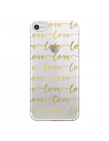 Coque iPhone 7/8 et SE 2020 Love Amour Repeating Transparente - Sylvia Cook