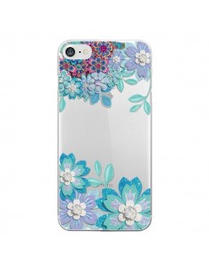 Coque iPhone 7/8 et SE 2020 Winter Flower Bleu, Fleurs...