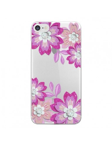 Coque iPhone 7/8 et SE 2020 Winter Flower Rose, Fleurs d'Hiver Transparente - Sylvia Cook