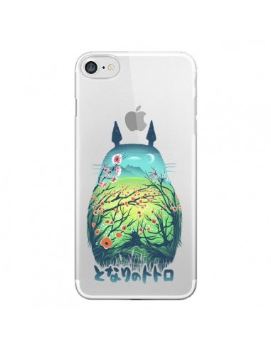 Coque iPhone 7/8 et SE 2020 Totoro Manga Flower Transparente - Victor Vercesi