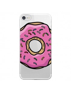 Coque iPhone 7/8 et SE 2020 Donuts Rose Transparente -...