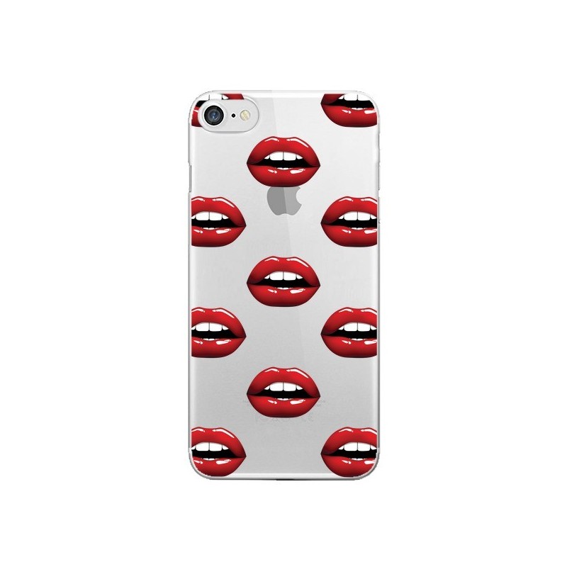 Coque iPhone 7/8 et SE 2020 Lèvres Rouges Lips Transparente - Yohan B.