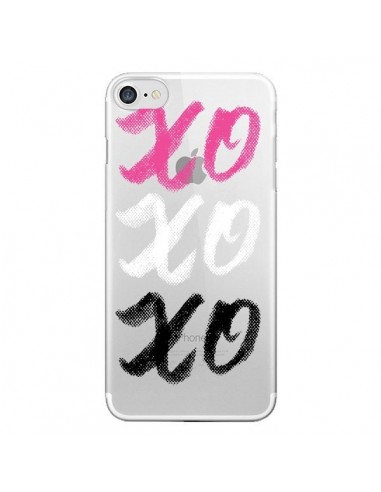 Coque iPhone 7/8 et SE 2020 XoXo Rose Blanc Noir Transparente - Yohan B.