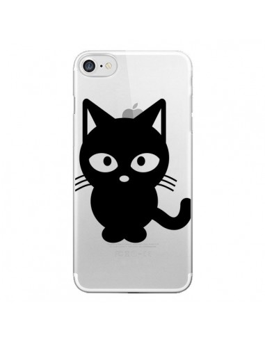 Coque iPhone 7/8 et SE 2020 Chat Noir Cat Transparente - Yohan B.