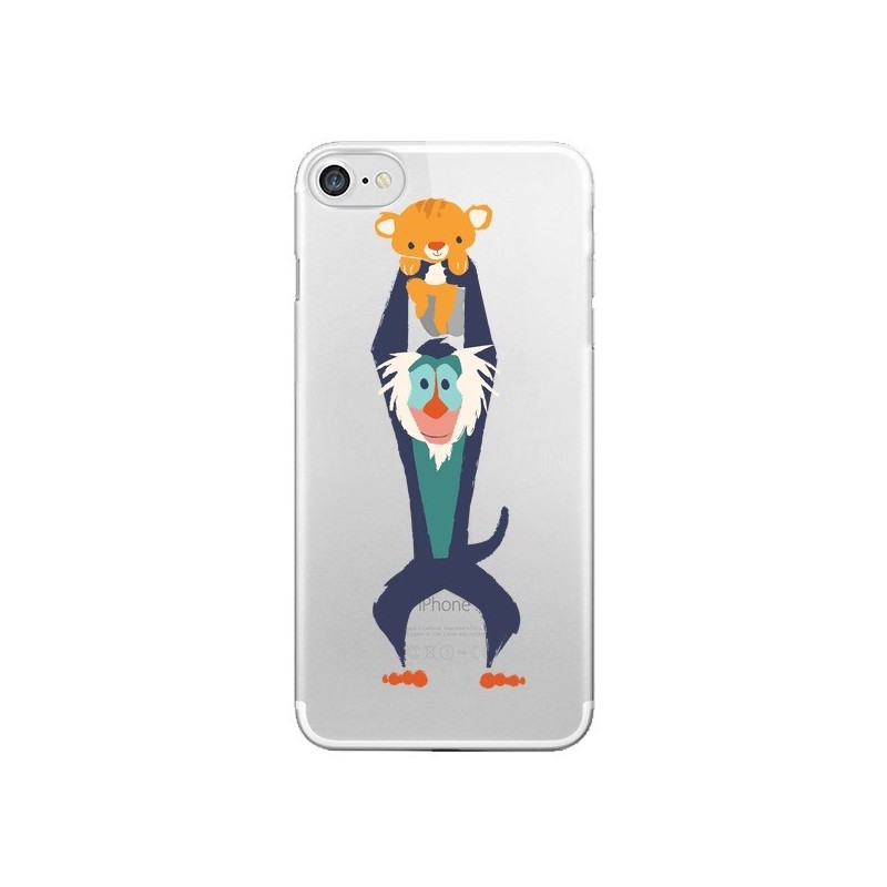 Coque iPhone 7/8 et SE 2020 Futur Roi Lion King Rafiki Transparente - Jay Fleck