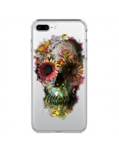 Coque iPhone 7 Plus et 8 Plus Skull Flower Tête de Mort...
