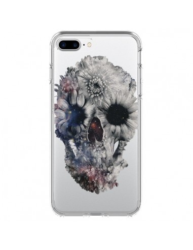 Coque iPhone 7 Plus et 8 Plus Floral Skull Tête de Mort Transparente - Ali Gulec