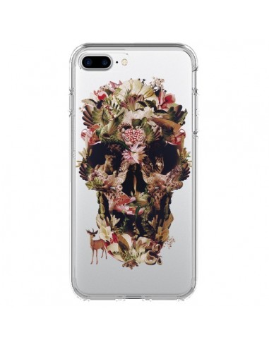 Coque iPhone 7 Plus et 8 Plus Jungle Skull Tête de Mort Transparente - Ali Gulec