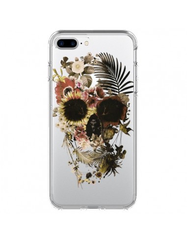 Coque iPhone 7 Plus et 8 Plus Garden Skull Tête de Mort Transparente - Ali Gulec