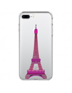 Coque iPhone 7 Plus et 8 Plus Tour Eiffel Rose Paris...