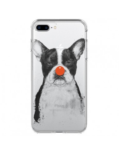 Coque iPhone 7 Plus et 8 Plus Clown Bulldog Dog Chien Transparente - Balazs Solti