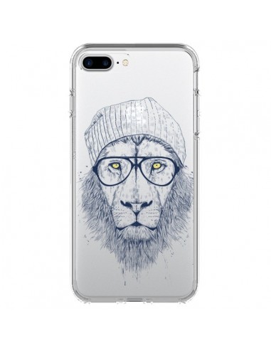 Coque iPhone 7 Plus et 8 Plus Cool Lion Swag Lunettes Transparente - Balazs Solti