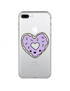 Coque iPhone 7 Plus et 8 Plus Donuts Heart Coeur Violet...