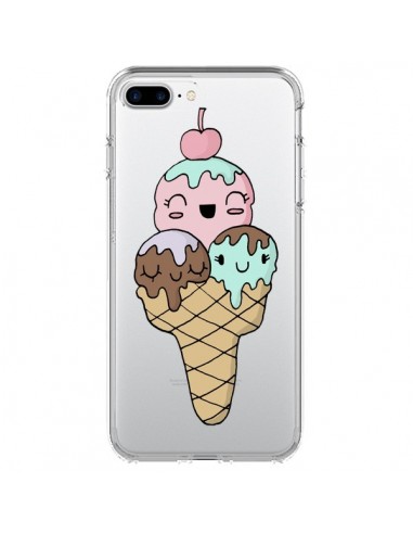 Coque iPhone 7 Plus et 8 Plus Ice Cream Glace Summer Ete Cerise Transparente - Claudia Ramos