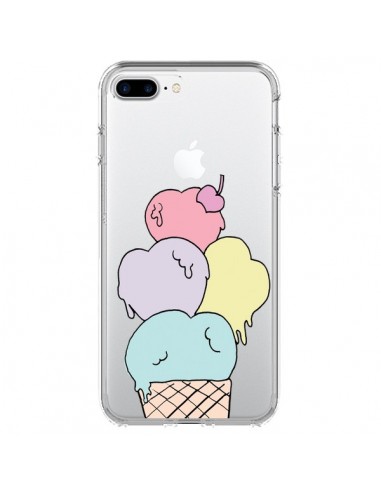 Coque iPhone 7 Plus et 8 Plus Ice Cream Glace Summer Ete Coeur Transparente - Claudia Ramos