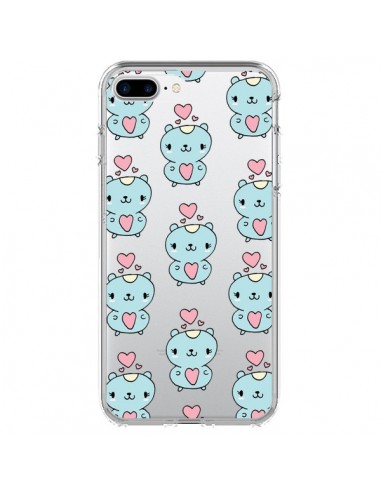 Coque iPhone 7 Plus et 8 Plus Hamster Love Amour Transparente - Claudia Ramos