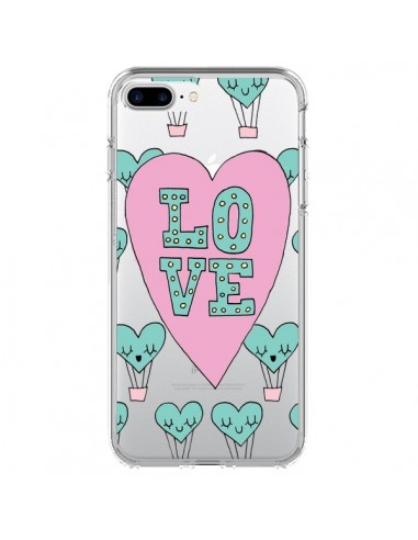 Coque iPhone 7 Plus et 8 Plus Love Nuage Montgolfier Transparente - Claudia Ramos