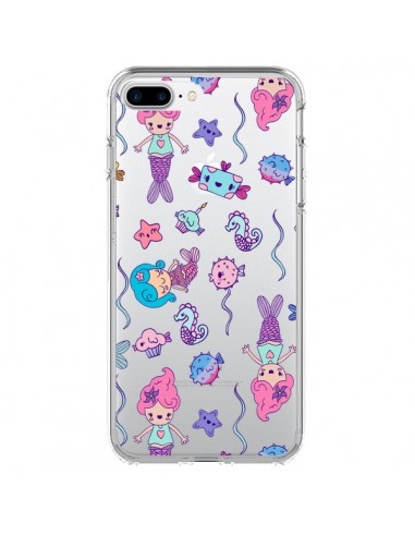 Coque iPhone 7 Plus et 8 Plus Mermaid Petite Sirene Ocean Transparente - Claudia Ramos
