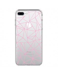 Coque iPhone 7 Plus et 8 Plus Lignes Triangle Rose...