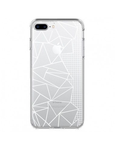 Coque iPhone 7 Plus et 8 Plus Lignes Grilles Side Grid Abstract Blanc Transparente - Project M