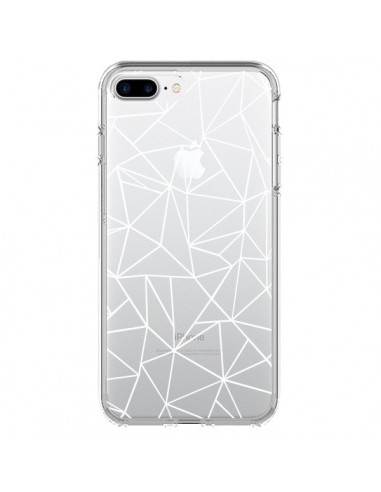 Coque iPhone 7 Plus et 8 Plus Lignes Triangles Grid Abstract Blanc Transparente - Project M