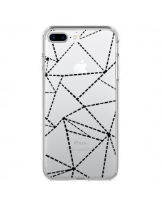 Coque iPhone 7 Plus et 8 Plus Lignes Points Abstract Noir...