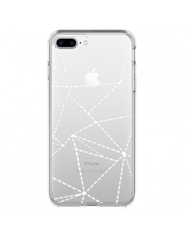 Coque iPhone 7 Plus et 8 Plus Lignes Points Abstract Blanc Transparente - Project M