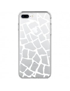 Coque iPhone 7 Plus et 8 Plus Girafe Mosaïque Blanc...