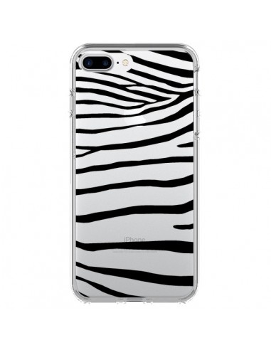Coque iPhone 7 Plus et 8 Plus Zebre Zebra Noir Transparente - Project M