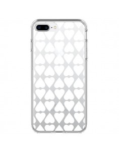 Coque iPhone 7 Plus et 8 Plus Coeurs Heart Blanc...