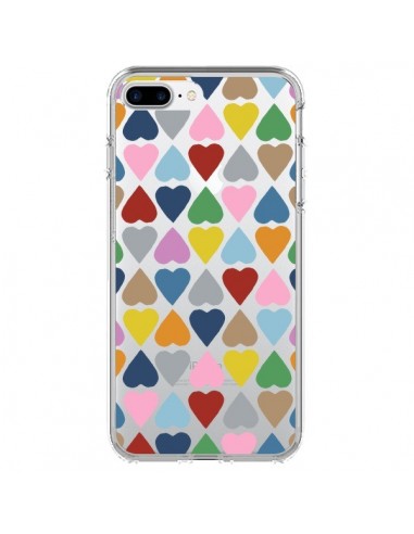 Coque iPhone 7 Plus et 8 Plus Coeurs Heart Couleur Transparente - Project M