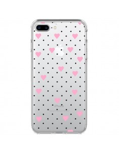 Coque iPhone 7 Plus et 8 Plus Point Coeur Rose Pin Point...