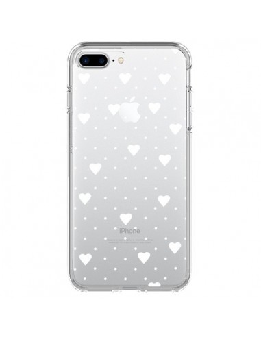 Coque iPhone 7 Plus et 8 Plus Point Coeur Blanc Pin Point Heart Transparente - Project M