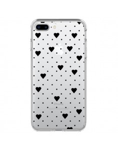 Coque iPhone 7 Plus et 8 Plus Point Coeur Noir Pin Point...