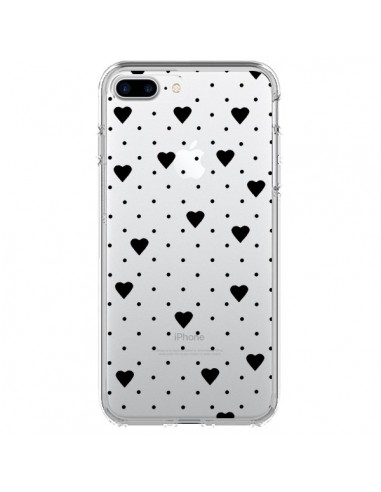 Coque iPhone 7 Plus et 8 Plus Point Coeur Noir Pin Point Heart Transparente - Project M
