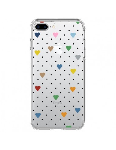 Coque iPhone 7 Plus et 8 Plus Point Coeur Coloré Pin Point Heart Transparente - Project M