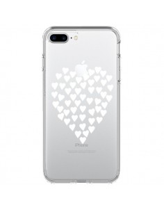 Coque iPhone 7 Plus et 8 Plus Coeurs Heart Love Blanc...