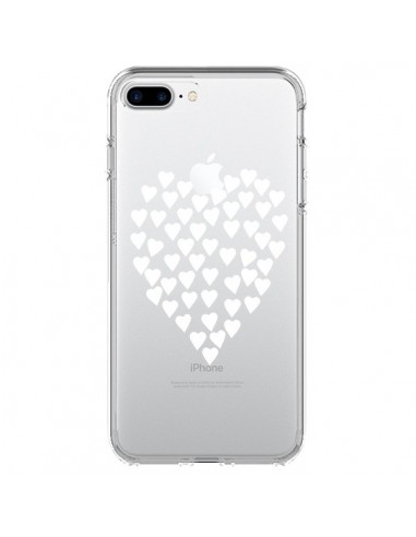 Coque iPhone 7 Plus et 8 Plus Coeurs Heart Love Blanc Transparente - Project M