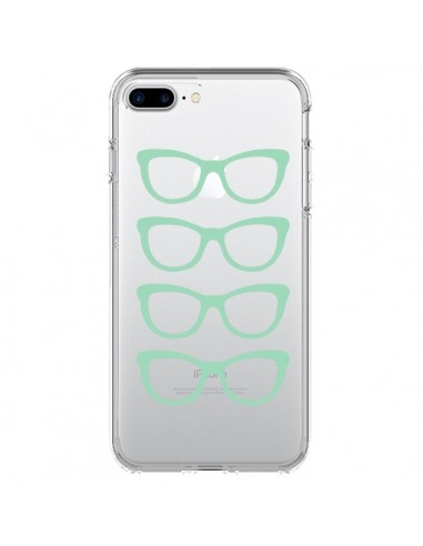 Coque iPhone 7 Plus et 8 Plus Sunglasses Lunettes Soleil Mint Bleu Vert Transparente - Project M