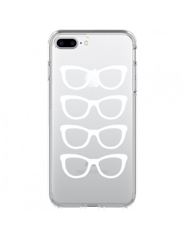 Coque iPhone 7 Plus et 8 Plus Sunglasses Lunettes Soleil Blanc Transparente - Project M