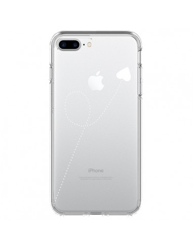 Coque iPhone 7 Plus et 8 Plus Travel to your Heart Blanc Voyage Coeur Transparente - Project M