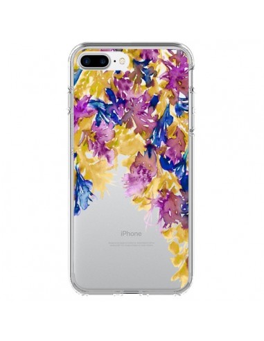 Coque iPhone 7 Plus et 8 Plus Cascade Florale Transparente - Ebi Emporium