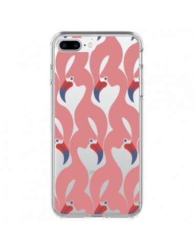 Coque iPhone 7 Plus et 8 Plus Flamant Rose Flamingo Transparente - Dricia Do