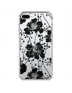 Coque iPhone 7 Plus et 8 Plus Fleurs Noirs Flower...