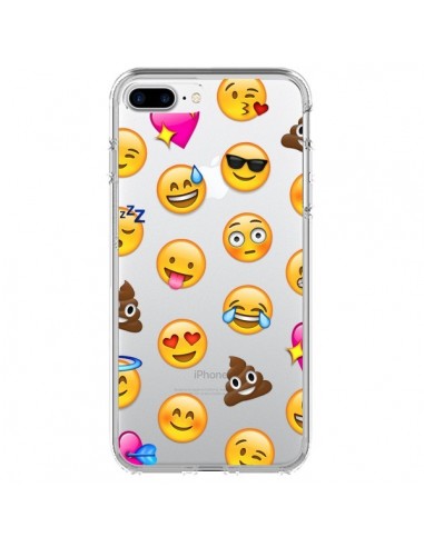 Coque iPhone 7 Plus et 8 Plus Emoticone Emoji Transparente - Laetitia