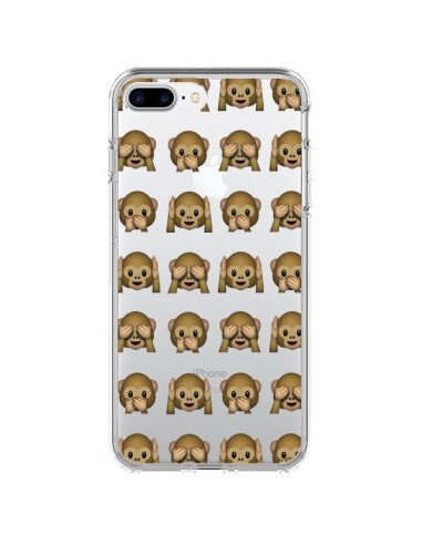 Coque iPhone 7 Plus et 8 Plus Singe Monkey Emoticone Emoji Transparente - Laetitia