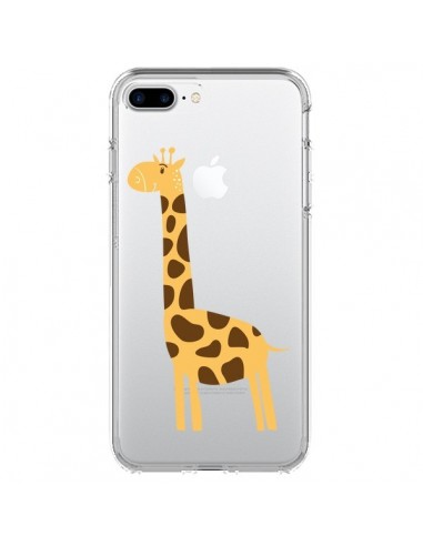 Coque iPhone 7 Plus et 8 Plus Girafe Giraffe Animal Savane Transparente - Petit Griffin