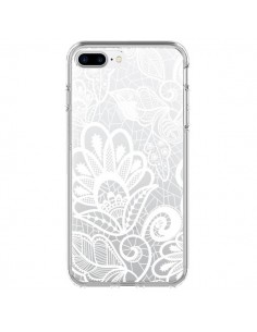 Coque iPhone 7 Plus et 8 Plus Lace Fleur Flower Blanc...
