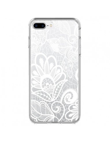 Coque iPhone 7 Plus et 8 Plus Lace Fleur Flower Blanc Transparente - Petit Griffin
